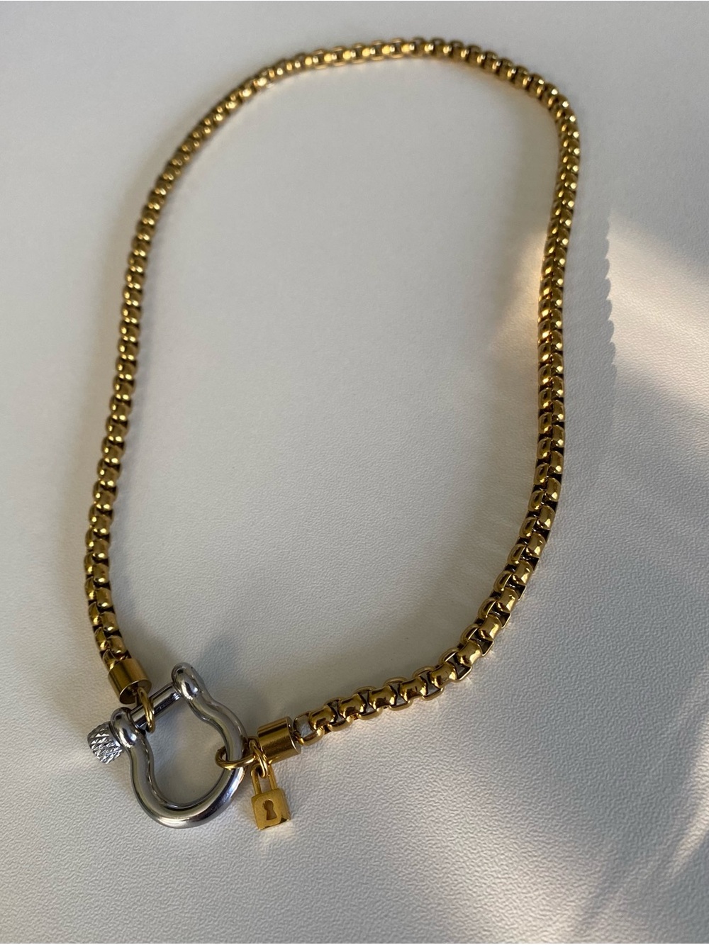 HERRADURA LOCK NECKLACE with Mini Padlock Charm
